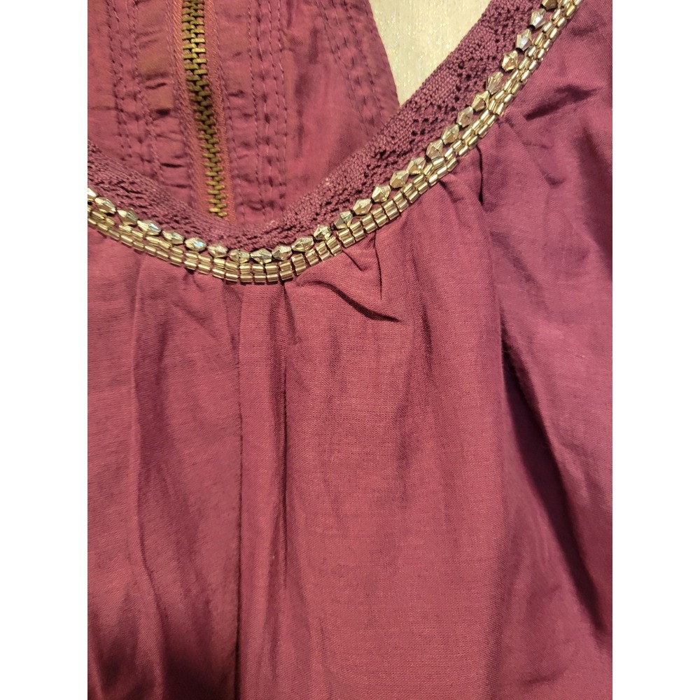 Matty M Women XS Purple Halter Beaded VNeck Racerback Blouse Dark Fairy Edgy Top - Picture 5 of 8